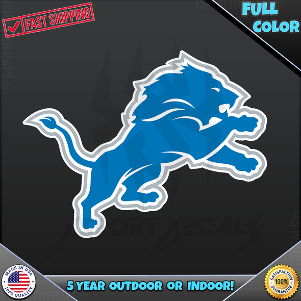 Detroit Lions NFL Logo Car Vinyl Decal Sticker