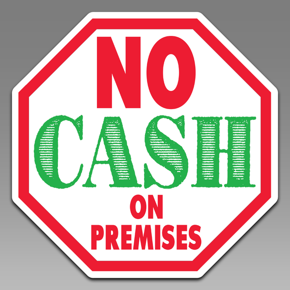 No Cash On Premises Business Store Window Door 079 Vinyl Decal Sticker