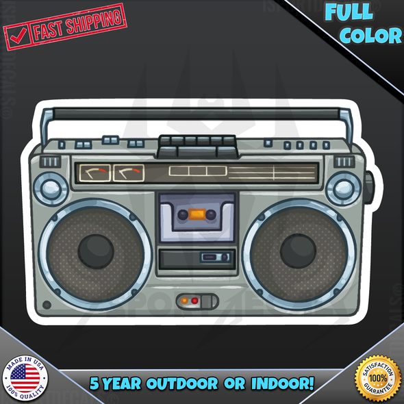 Retro 80's 90's Boombox Radio Stereo Ghetto Blaster 102 Vinyl Decal Sticker