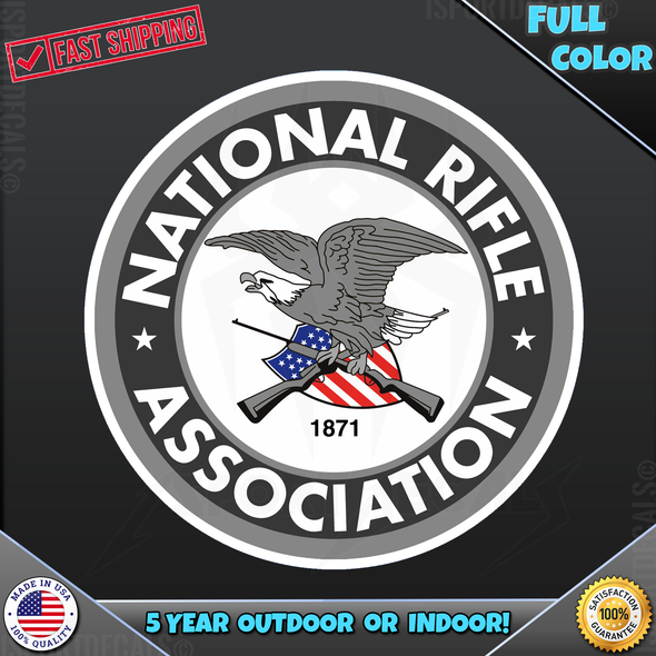 NRA National Rifle Association Tactical Grey Logo 159 Vinyl Decal Sticker