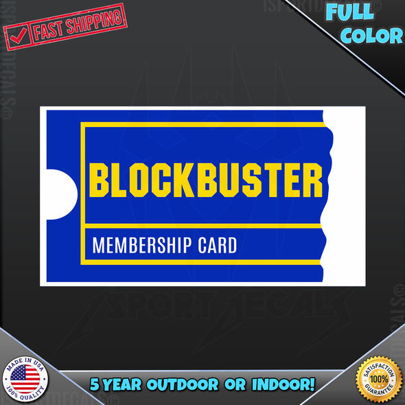 Retro 80s Blockbuster Membership Card Video Store 169