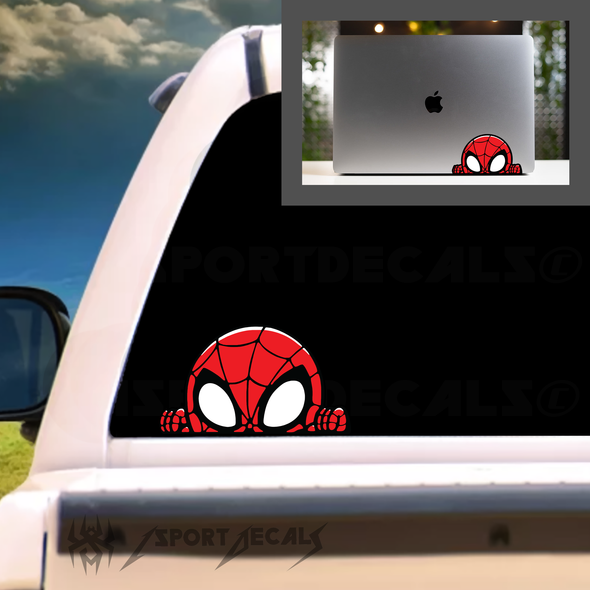 Spider Man Peeking Vinyl Decal Sticker