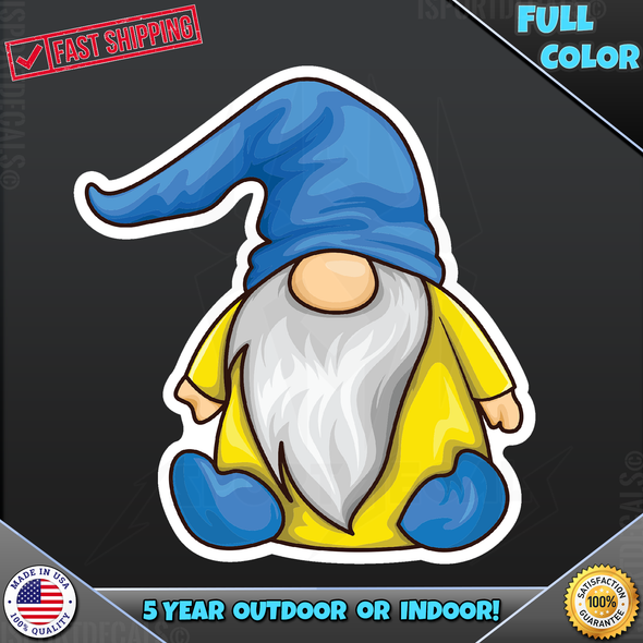 Cute Chilling Gnome Car Vinyl Decal Sticker