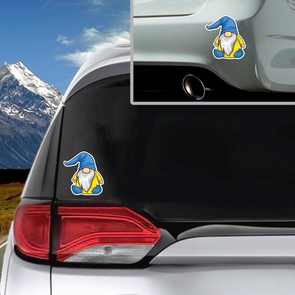 Cute Chilling Gnome Car Vinyl Decal Sticker