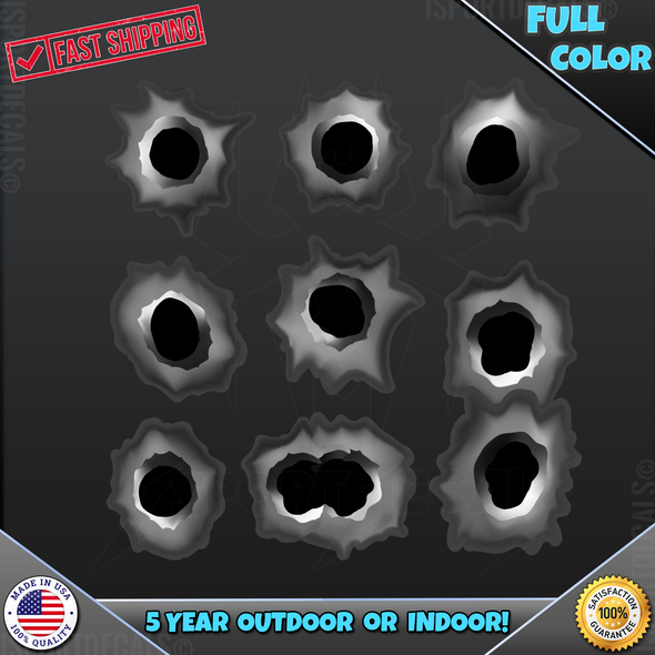 Bullet Holes Sheet Car Vinyl Decal Sticker