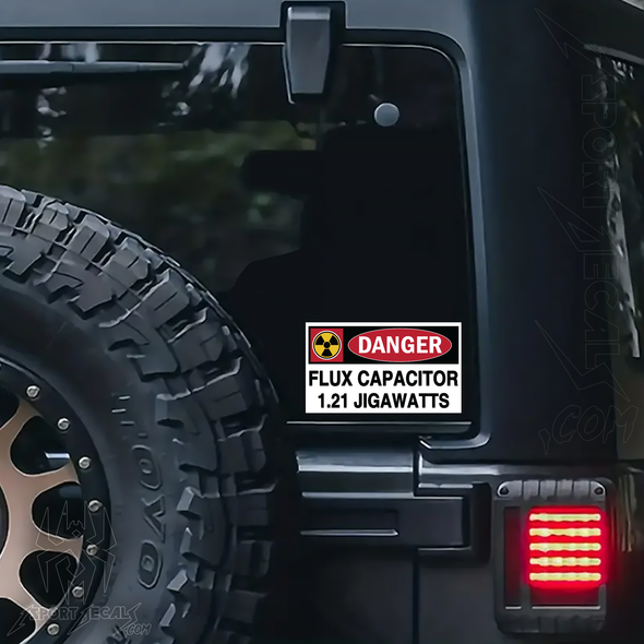Danger Flux Capacitor 1.21 Jigawatts Car Vinyl Decal Sticker