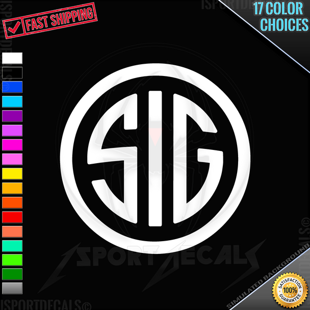 Sig Sauer Circle Gun Firearm Logo Car Vinyl Decal Sticker