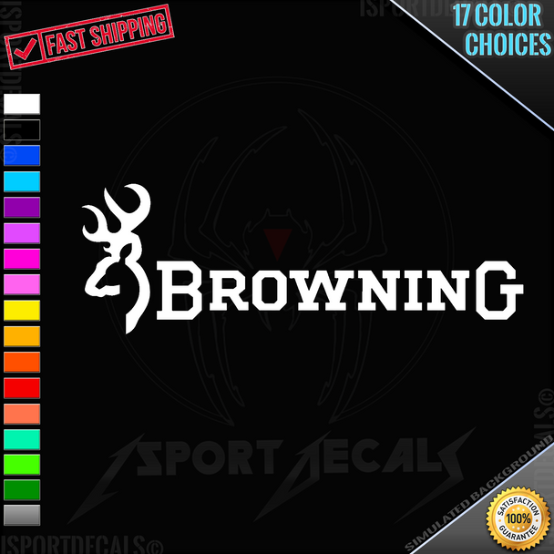 Browning Gun Firearm Logo Car Vinyl Decal Sticker