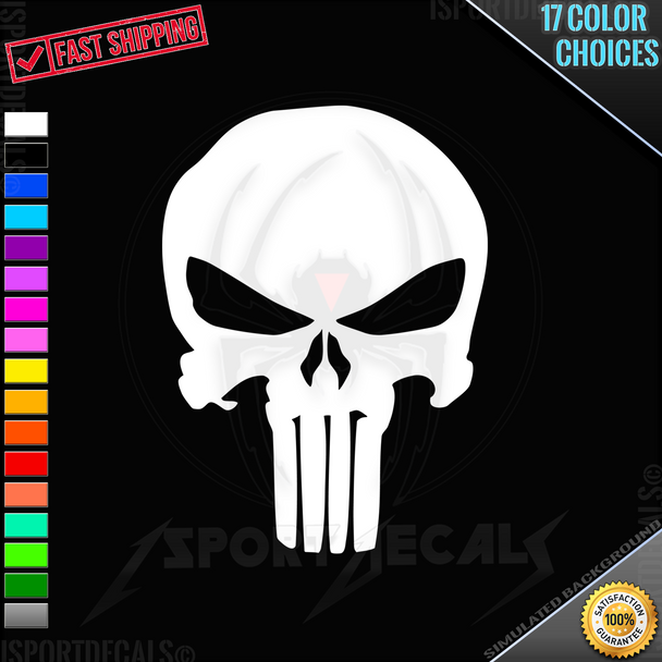 ( Set of 2) Punisher Skull AR-15 Lower Gun Firearm Vinyl Decal Sticker