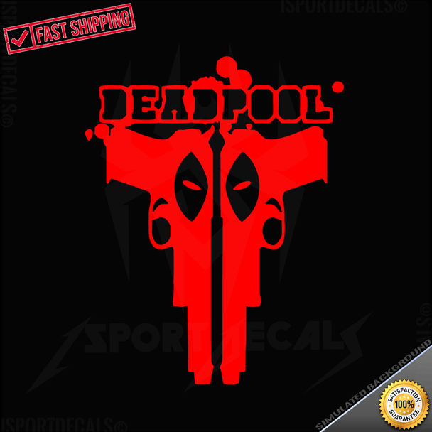 Deadpool Pistols Logo Car Vinyl Decal Sticker