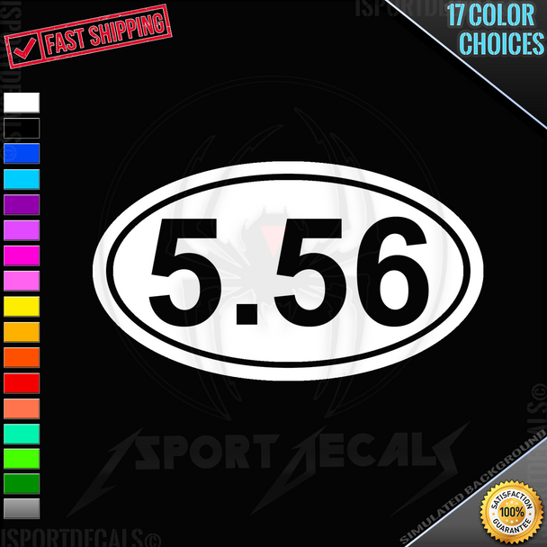 5.56 Euro Style Oval Car Truck Window Wall Laptop PC Vinyl Decal Sticker any smooth surface