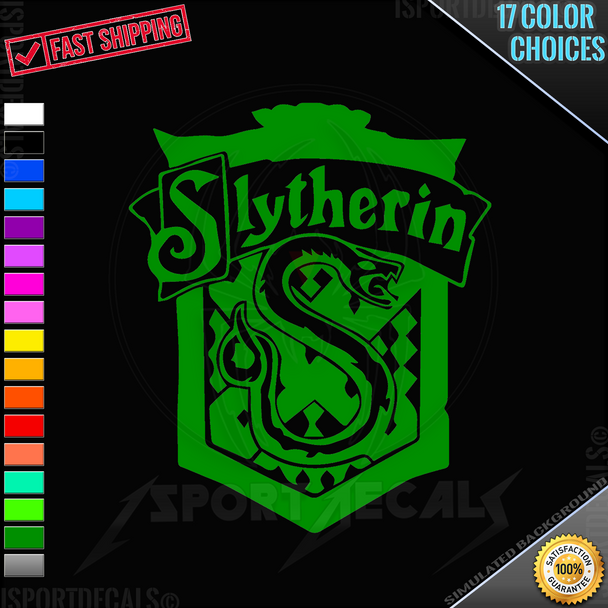 Harry Potter Inspired Slytherin House Logo Car Truck Window Wall Laptop PC Vinyl Decal Sticker any smooth surface