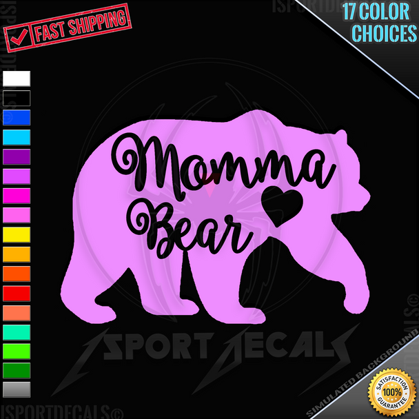 Momma Bear Version 4 Car Truck SUV Window Wall Laptop PC Vinyl Decal Sticker any smooth surface