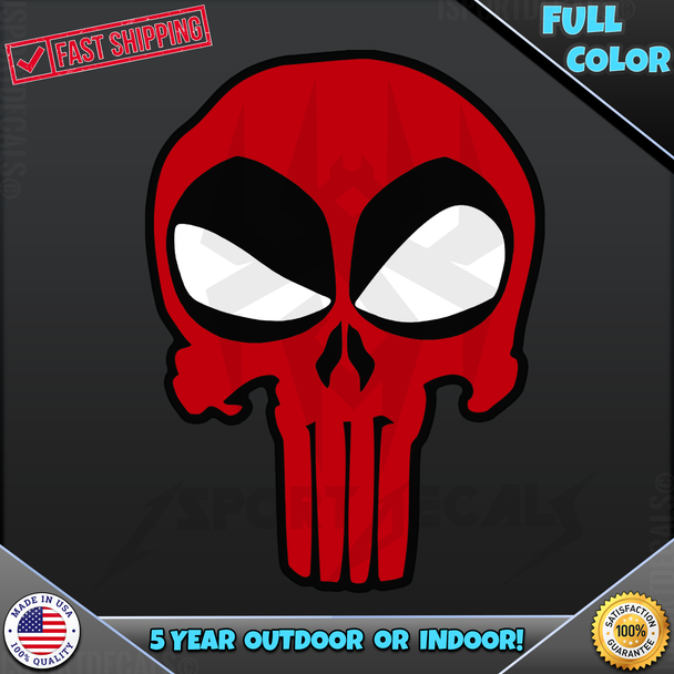 Deadpool Punisher Skill Car Vinyl Decal Sticker