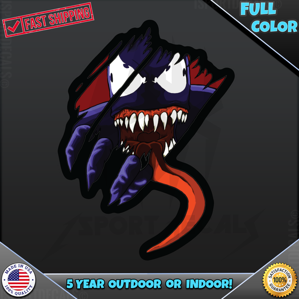 Venom Tongue Out Car Vinyl Decal Sticker