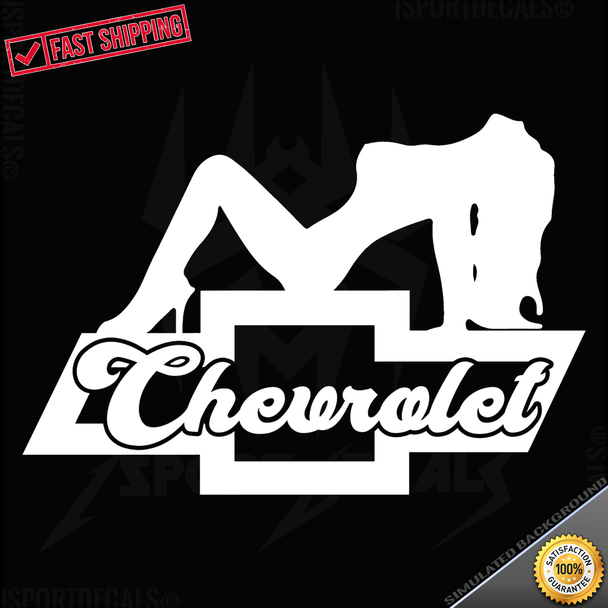 Chevy Chevrolet Sexy Girl Woman Logo Vinyl Decal Sticker