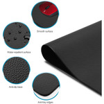 SIIG Large Artificial Leather Smooth Desk Mat Protector - Black