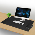 SIIG Large Artificial Leather Smooth Desk Mat Protector - Black