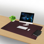 SIIG Large Artificial Leather Smooth Desk Mat Protector - Dark Brown