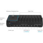 SIIG 10-Port USB-A/C & Wireless Charging Station With Ambient Light Deck