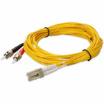 AddOn ADD-ST-LC-2M6MMF-YW 2m LC (Male) to ST (Male) Yellow OM1 Duplex Fiber OFNR (Riser-Rated) Patch Cable