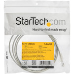 StarTech N6PAT6GRS 6 ft CAT6 Cable - Slim CAT6 Patch Cord - Gray - Snagless RJ45 Connectors - Gigabit Ethernet Cable - 28 AWG - LSZH (N6PAT6GRS)