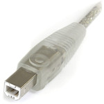 StarTech USB2HAB10T - Transparent USB 2.0 cable - 4 pin USB Type A (M) - 4 pin USB Type B (M) - ( USB / Hi-Speed USB ) - 10 ft