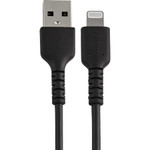 StarTech RUSBLTMM30CMB 12inch/30cm Durable Black USB-A to Lightning Cable, Rugged Heavy Duty Charging/Sync Cable for Apple iPhone/iPad MFi Certified