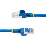 StarTech NLBL-9F-CAT6A-PATCH 9ft CAT6a Ethernet Cable, Blue Low Smoke Zero Halogen (LSZH) 10 GbE 100W PoE S/FTP Snagless RJ-45 Network Patch Cord