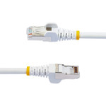 StarTech NLWH-25F-CAT6A-PATCH 25ft CAT6a Ethernet Cable, White Low Smoke Zero Halogen (LSZH) 10 GbE 100W PoE S/FTP Snagless RJ-45 Network Patch Cord