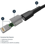 StarTech RUSBLTMM2MB 6 foot/2m Durable Black USB-A to Lightning Cable, Rugged Heavy Duty Charging/Sync Cable for Apple iPhone/iPad MFi Certified