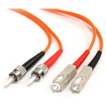 StarTech FIBSTSC1 1m Fiber Optic Cable - Multimode Duplex 62.5/125 - LSZH - ST /SC - OM1 - ST to SC Fiber Patch Cable