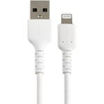 StarTech RUSBLTMM15CMW 6 inch/15cm Durable White USB-A to Lightning Cable, Rugged Heavy Duty Charging/Sync Cable for Apple iPhone/iPad MFi Certified