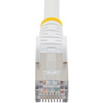 StarTech NLWH-7F-CAT6A-PATCH 7ft CAT6a Ethernet Cable, White Low Smoke Zero Halogen (LSZH) 10 GbE 100W PoE S/FTP Snagless RJ-45 Network Patch Cord
