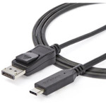 StarTech CDP2DP146B 6ft/1.8m USB C to Displayport 1.4 Cable Adapter - 4K/5K/8K USB Type C to DP 1.4 Monitor Video Converter Cable - HDR/HBR3/DSC