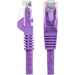 StarTech N6PATCH6INPL 6in CAT6 Ethernet Cable - Purple Snagless Gigabit - 100W PoE UTP 650MHz Category 6 Patch Cord UL Certified Wiring/TIA
