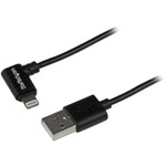 StarTech USBLT2MBR 2m (6ft) Angled Black Apple 8-pin Lightning Connector to USB Cable for iPhone / iPod / iPad