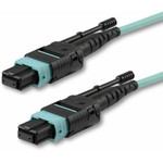StarTech MPO12PL10M 10m (30ft) MTP(F)/PC OM3 Multimode Fiber Optic Cable, 12F Type-A, OFNP, 50/125&micro;m LOMMF, 40G Networks - MPO Fiber Patch Cord