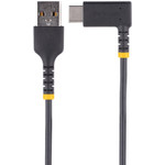 StarTech R2ACR-30C-USB-CABLE 12in (30cm) USB A to C Charging Cable Right Angle, Heavy Duty Fast Charge USB-C Cable, Durable and Rugged Aramid Fiber, 3A