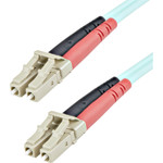 StarTech A50FBLCLC1 1m Fiber Optic Cable - 10 Gb Aqua - Multimode Duplex 50/125 - LSZH - LC/LC - OM3 - LC to LC Fiber Patch Cable