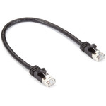 Black Box CAT6APCS-001-BK CAT6A 500-MHz STR Patch Cable Slim Molded Snagless Boot - F/UTP, CM PVC, BK, 1FT