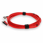 AddOn ADD-ST-ST-2M5OM3-RD 2m ST (Male) to ST (Male) Red OM3 Duplex Plenum-Rated Fiber Patch Cable