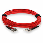 AddOn ADD-ST-ST-2M5OM3-RD 2m ST (Male) to ST (Male) Red OM3 Duplex Plenum-Rated Fiber Patch Cable