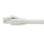 Tripp Lite N272-006-WH Cat8 25G/40G Certified Snagless Shielded S/FTP Ethernet Cable (RJ45 M/M) PoE White 6 ft. (1.83 m)