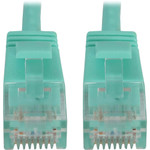 Tripp Lite N261-S6N-AQ Cat6a 10G Snagless Molded Slim UTP Ethernet Cable (RJ45 M/M), PoE, Aqua, 6 in. (15 cm)