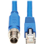 Tripp Lite NM12-6A2-01M-BL M12 X-Cat6a 10G F/UTP CMR-LP Shielded Ethernet Cable (M12 M/RJ45 M) IP68 PoE Blue 1 m (3.3 ft.)