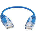 Tripp Lite N261-UR6N-BL Cat6a 10G Certified Molded Ultra-Slim UTP Ethernet Cable (RJ45 M/M), Blue, 6 in.