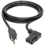 Tripp Lite Computer Power Cord NEMA 5-15P to Right-Angle C13 10A 125V 18 AWG 6 ft. (1.83 m) Black