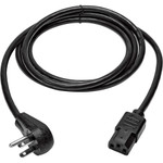 Tripp Lite Desktop Computer AC Power Cord Right-Angle NEMA 5-15P to C13 10A 125V 18 AWG 6 ft. (1.83 m) Black