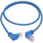 Tripp Lite N204-S03-BL-UD Up/Down-Angle Cat6 Gigabit Molded Slim UTP Ethernet Cable (RJ45 Up-Angle M to RJ45 Down-Angle M) Blue 3 ft. (0.91 m)